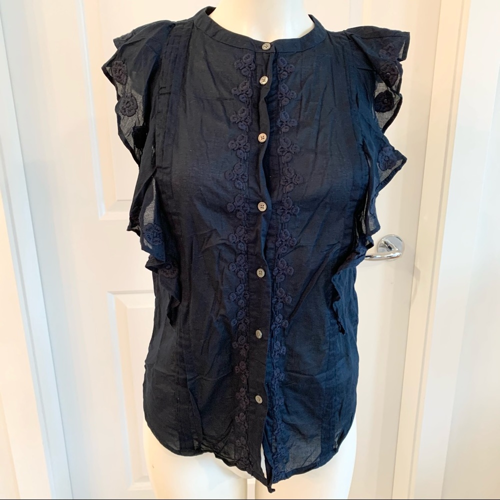 2 for $30 J crew navy blue ruffles tank dress top